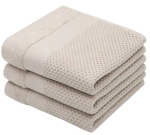 Cotton Hand Face Head Towel Waffle Weave Kitchen Tea Towel Dish Towels, Soft ... - Picture 1 of 7