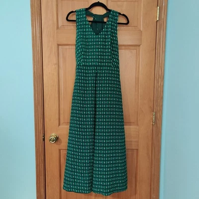 NWT Women's WEEKEND MAX MARAEmpoli Geometric Flare Midi Dress In Emerald Size 6 - Image 1 of 4