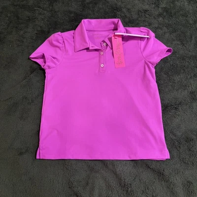 NWT L Lilly Pulitzer Mini Frida Puff Sleeve Top Orchid Oasis Girls kids Shirt - Image 1 of 3