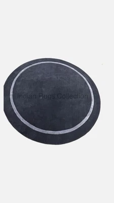 Round Hand-Tufted Rug - Luxurious, Stylish, and Bordered  Soft Floor Décor - Image 1 of 4