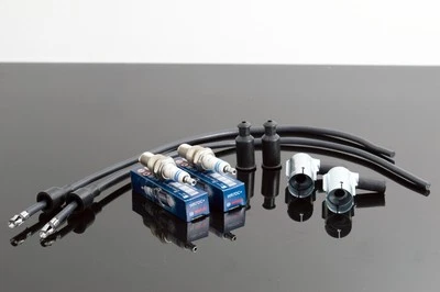 Silikon Zündkabel montagefertig BMW R45 R65 R80 R100 mit Zündkerzen WR7DC - Bild 1 von 4