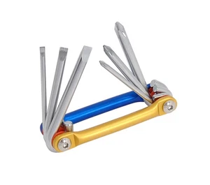6pc Pocket Size Folding Screwdriver Phillips POZi Flat Bits Repair Tool Kit Set - Picture 1 of 1