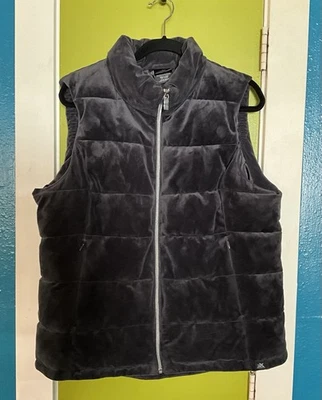 Chaleco deportivo ZeroXposur acolchado de terciopelo para mujer gris cremallera completa bolsillos suave acogedor XL Foto 1 de 4