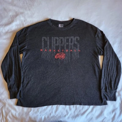 Los Angeles Clippers Basketball NBA Net-Dri Grey 2XL Thermal Long Sleeve Shirt - Image 1 of 4