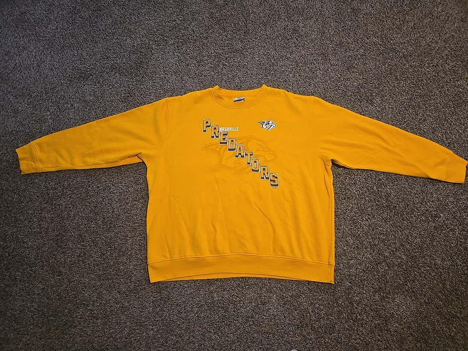 Suéter Nashville Predators NHL Amarillo Cuello Redondo. Hombre Talla 2XL Foto 1 de 4