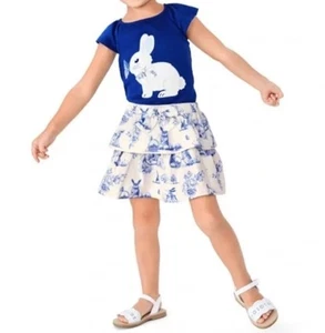 Gymboree Mädchen Größe 18-24 Monate blau Belle Bunny Top und Skort neu UVP 69,90 $ - Bild 1 von 7