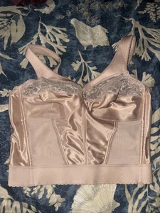 De Colección Corsé Bustier Brillante Marfil Glamorise Sujetador Romántico Pinup Bombshell 38C EE. UU. - Imagen 1 de 18
