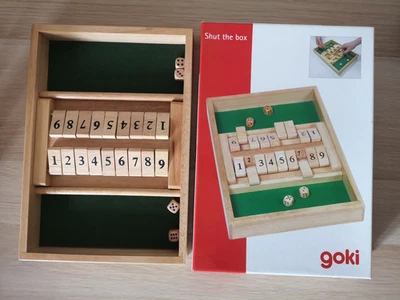 Goki Shut the Box wooden dice Game DOUBLE version for 2, numbers Christmas  - Image 1 of 4