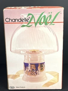 Rare Chandelle Noel Christmas Candle Holder Village  Lamp w/ Hurricane Shade - Picture 1 of 10