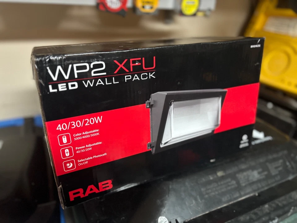 RAB LIGHTING WP2 40W LED WALL PACK Adjustable Color Temp. 3000k/4100k/5000k - Image 1 of 1