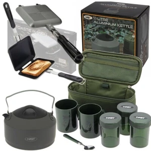 NGT Toastie Maker Brew Kit Set Pesca Carpa Holdall 2 Tazas 3 Ollas Campamento - Imagen 1 de 12