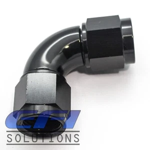 Acoplador hembra de flujo completo de 90 grados / montaje de ensamblador AN6 (Negro) 583-06BLK - Imagen 1 de 1