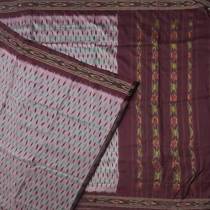 Saris morados vintage 100 % seda pura tejida a mano patola Ikat Sari 5YD tela artesanal - Imagen 1 de 6