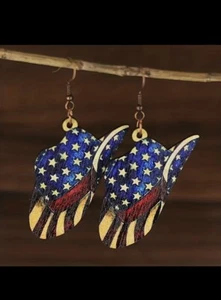 Earrings USA Independence Day BBQ Fireworks Flag Uncle Sam Red White and Blue - Picture 1 of 4