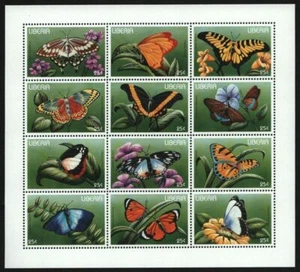 Liberia 1996 - Mi-Nr. 1719-1730 ** - MNH - Schmetterlinge / Butterflies - Picture 1 of 1