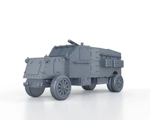 WWI - BRITISH PIERCE ARROW ARMOURED AA LORRY - 1/56 1/72 1/87 1/100 3D PRINTED - Picture 1 of 5