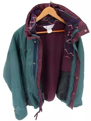 Vtg Columbia Jacket Longs Peak 3-in-1 Interchangeable Fleece Aztec Collar Men XL - Image 1 of 4