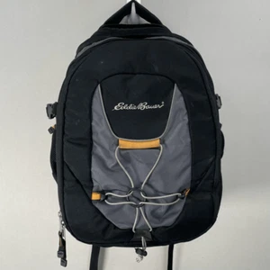 Eddie Bauer Adventurer Backpack Black Grey Travel 3-Pocket Outdoor Bag - Large - Picture 1 of 10