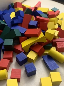 100 Klassisches Holzbaustein-Baustein für Kinder, Spielzeugteile. Bausteinen - Picture 1 of 13