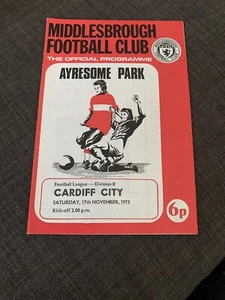 1973 Middlesbrough V Cardiff City Football Programme - Picture 1 of 3