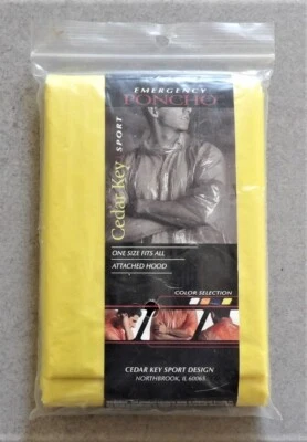 Poncho deportivo de emergencia Cedar Key capucha adjunta talla única para TODOS - amarillo brillante Foto 1 de 2
