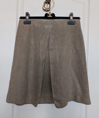 Falda de seda vintage Emporio Armani beige patrón espiga talla S Dark Academia Foto 1 de 4