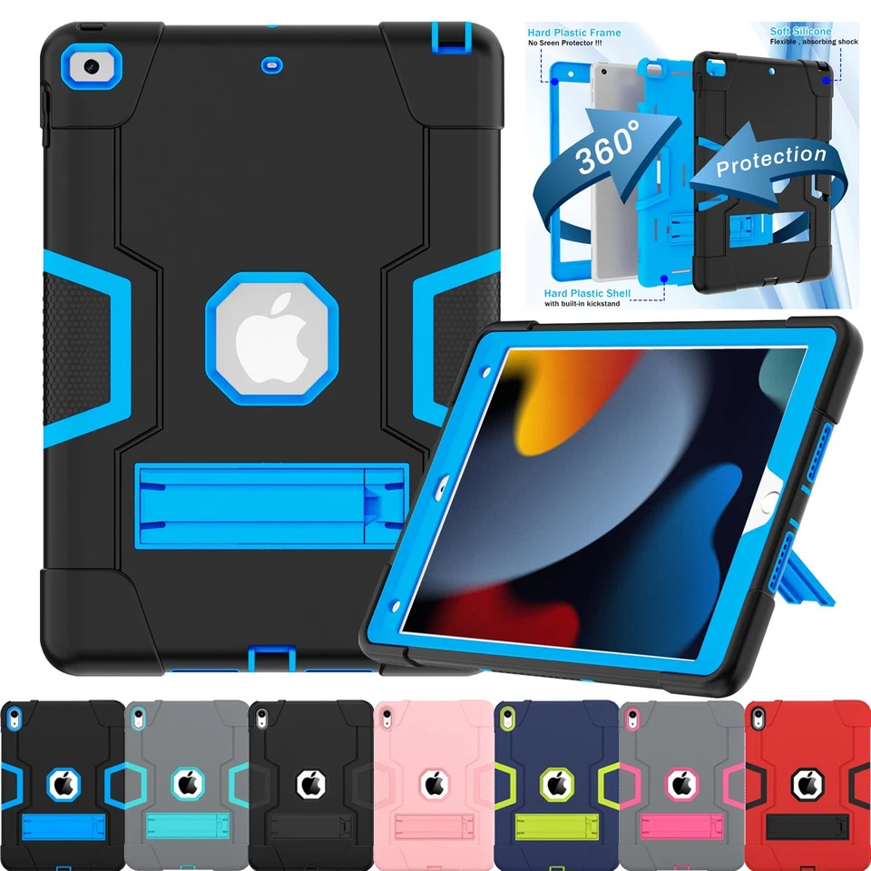 适用于 iPad 9th 8th 7th 6th 5th 4th 3rd 第 2 代 10.2"/9.7" 重型坚固保护壳 — 第 1/4 张图片