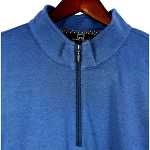 Michael Strahan Herren Blau Strukturiert Quarter Zip Langarm Pullover Shirt XXL - Bild 1 von 8