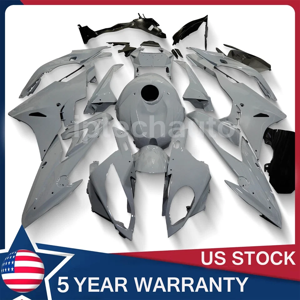 Gray Grey Painted Fairing Kit Bodywork + Tank Cover For BMW S1000RR 2015 2016 US Foto 1 de 4