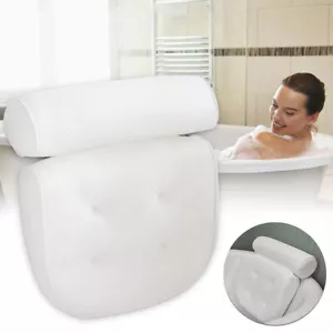Luxury Bathroom Spa Bath Pillow Non-Slip Comfortable Headrest Cushion Bathtub - Picture 1 of 12