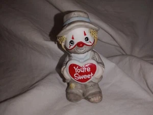 Vintage Enesco Ceramic Valentine Day You're Sweet Figurine Hobo Clown 3" Tall - Picture 1 of 7