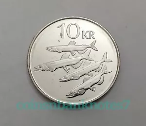 1996 Iceland 10 Kronur Coin, KM29.1a Uncirculated / Fish - Picture 1 of 2