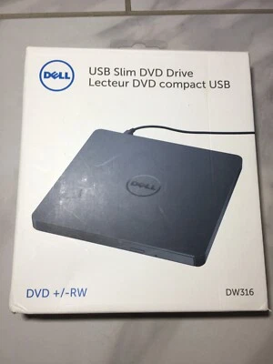 Dell External USB Slim DVD drive, DW316, DVD+/-RW, New - Image 1 of 4