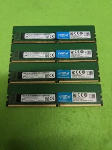 LOT OF 4 Crucial 4GB 1RX8 DDR4 2133P PC4 MTA9ASF1272PZ - Picture 1 of 4