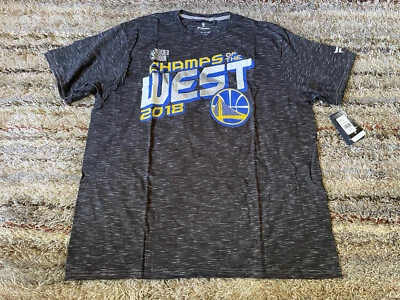 NBA Golden State Warrior Champs Of The West 2018 T-Shirt Mens Size 2XL Fanatics - Image 1 of 4