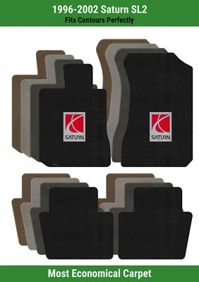 Lloyd Velourtex Front & Rear Row Carpet Mats for '96-02 Saturn SL2 w/Saturn Logo - Image 1 of 4