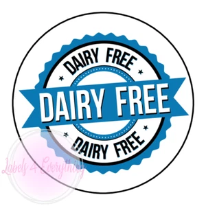 Dairy Free Allergy Sticker Label Food Information Package Labelling Sweets Cake - Picture 1 of 1