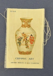 Vintage Tobacco Cigarette Silk Card 1913 Chairman Cigarettes Ceramic Vase White - Picture 1 of 2