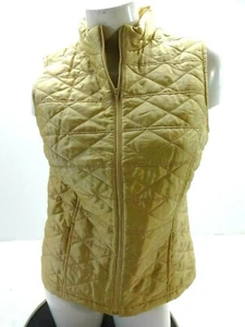 NWT CHICOS WOMENS GOLD QUILTED ZIP FRONT VEST SIZE 0 SUPER CUTE! - Picture 1 of 4