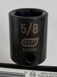 GearWrench Standard Impact SAE Socket 6 Point 5/8" x 3/8" Drive 84305N - Picture 1 of 2