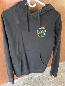 Sudadera con Capucha Anti Social Social Club Para Hombre Negra/Múltiples Colores Talla:Pequeña - Imagen 1 de 7