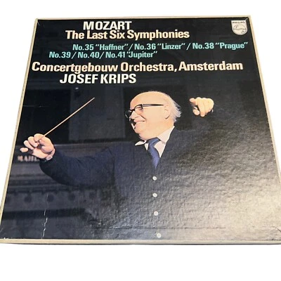 Krips, MOZART: THE LAST SIX SYMPHONIES, LP record, 3 LPs boxed set, NM, Philips Foto 1 de 4