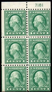 424d 1c Washington perf 10 SLW position D #7181 booklet pane MHR - Picture 1 of 2
