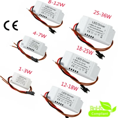LED Driver Power Supply Transforme1W 3W 7W 8W 12W 18W 25W 36W AC 240V 300mA - Image 1 of 4