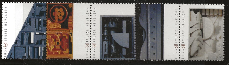 US Scott #3379-83, Strip of 4 2000 Nevelson 33c VF MNH - Image 1 of 1