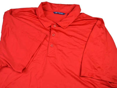 Cutter and Buck Golf Polo Performance Stretch Short Sleeve Solid Red Men's 3XL - Image 1 of 4