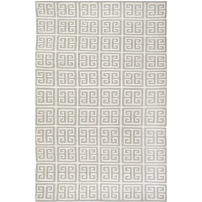SAFAVIEH Dhurries DHU626B Handwoven Grey / Ivory Rug - Image 1 of 4