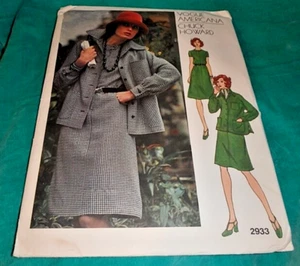 VOGUE AMERICANA CHUCK HOWARD PATTERN 2933 ~ MISSES JACKET DRESS ~ SIZE 10 *UNCUT - Picture 1 of 1
