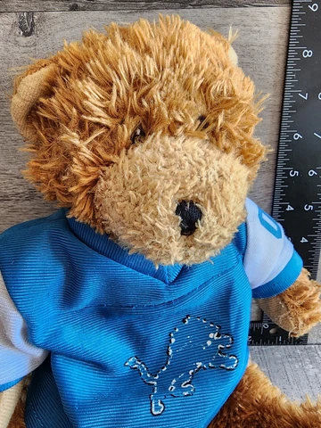 Detroit Lions Vintage Plush Bear Unknown Brand Collectible Jersey Soft Cover