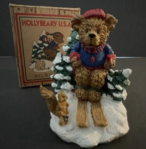 Figurina HollyBeary USA Will Plumbeary Skiing 1995 Natale con scatola - Foto 1 di 8